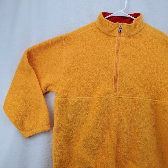 Lands End Sweater Men's Long Sleeve 1/4 Zip Polartec Pullover Yellow Extra Large - Picture 4 of 12